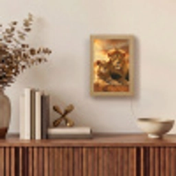 Leeuwen - Zonsondergang - Afrika - Savanne - Dieren Light Box met kabel (Tafellamp) klein -sfeer2