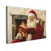 Kerst - Kerstman - Winter - Open Haard Tuinposter op houten frame 2 cm dik klein -3d