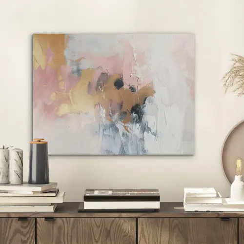 Abstract - Pastel kleuren - Goud - Modern - Aesthetic PET vilt klein -sfeer1