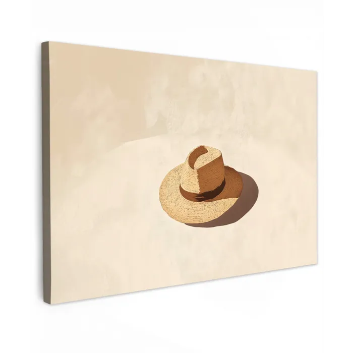 Hoed - Minimalistisch - Schaduw - Beige canvas 2cm klein -z3d