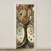 Levensboom - Boom - Abstract - Modern deurposter klein -3d_beige