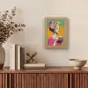 Retro - Vrouw - Stad - Zon Light Box met kabel (Tafellamp) klein -sfeer2