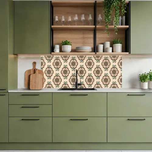 Retro - Bloemen - Design keuken achterwand 2 middel 871 -sfeer3