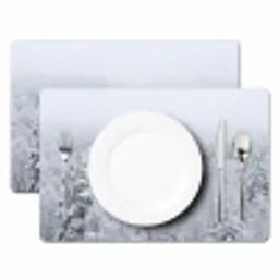 Bos - Sneeuw - Winter - Natuur - Wit Placemat vinyl groot -zzsfeer2_Kitchenyeah-website