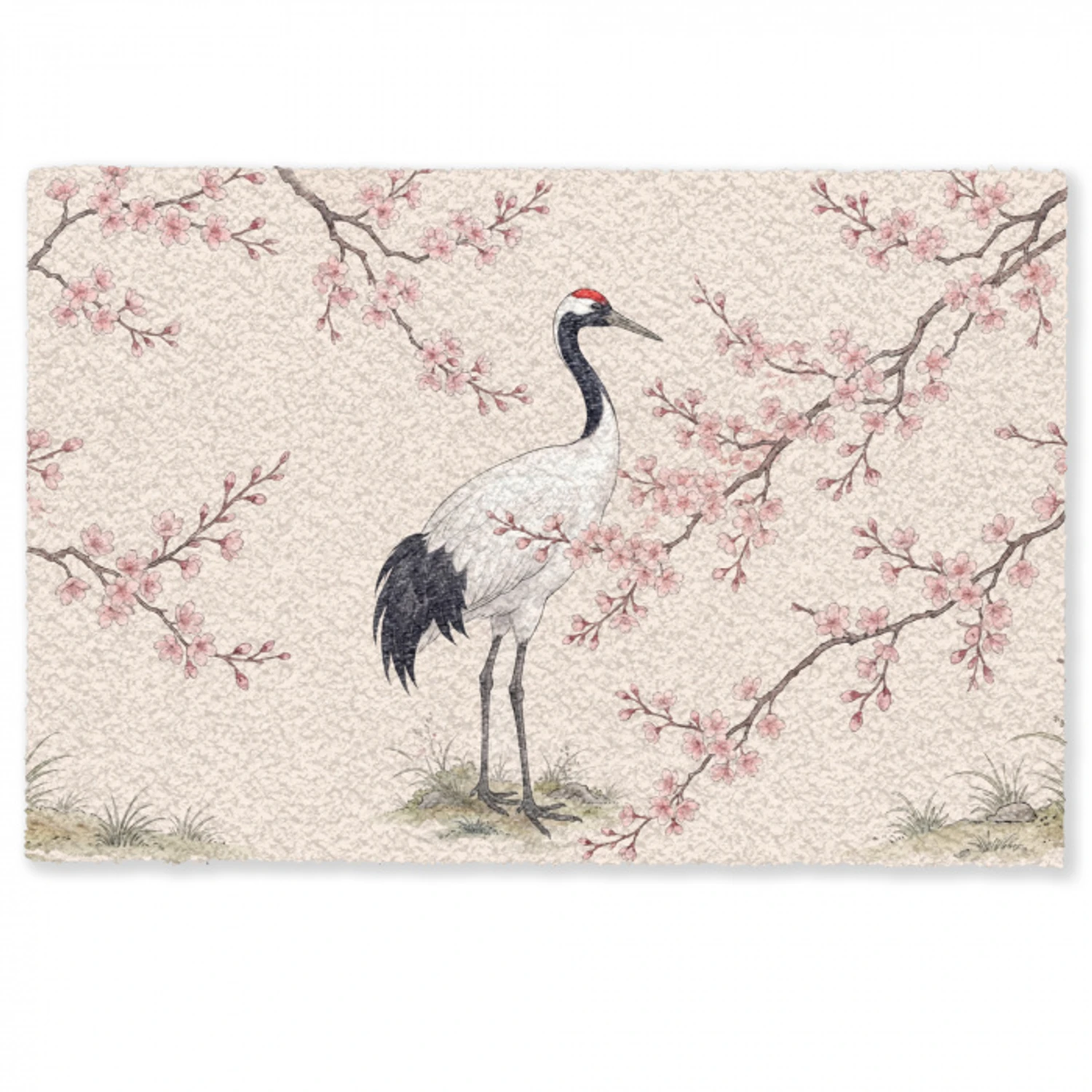 Aziatisch - Kraanvogel - Beige Deurmat klein -zkaufland3d