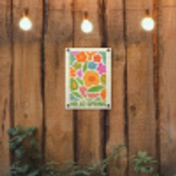 Illustratie - Bloemen - Quote - Kleurrijk tuinposter los doek klein -sfeer1