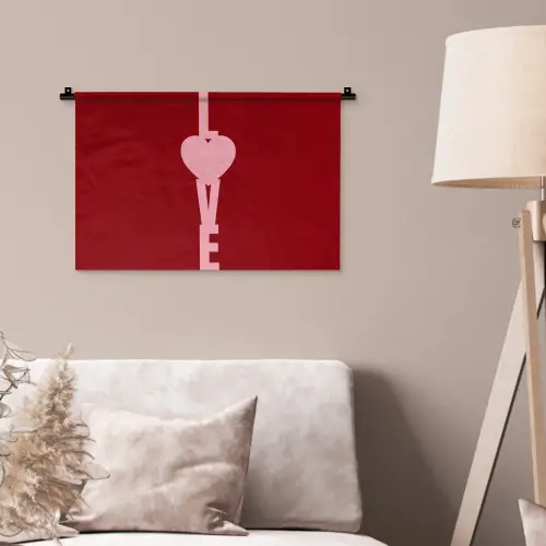 Love - Hart - Rood Wandkleed katoen klein -sfeer4