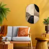 Abstract - Vlakken - Zwart - Rond Wandcirkel Ovaal Forex klein -sfeer4