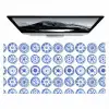 Borden - Bloemen - Patroon - Blauw Muismat XXL klein 681 -zzz3d