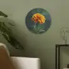 Bloemblaadjes - Afrikaan - Oranje - Wazig Akoestische PET Vilt - Rond klein -sfeer2
