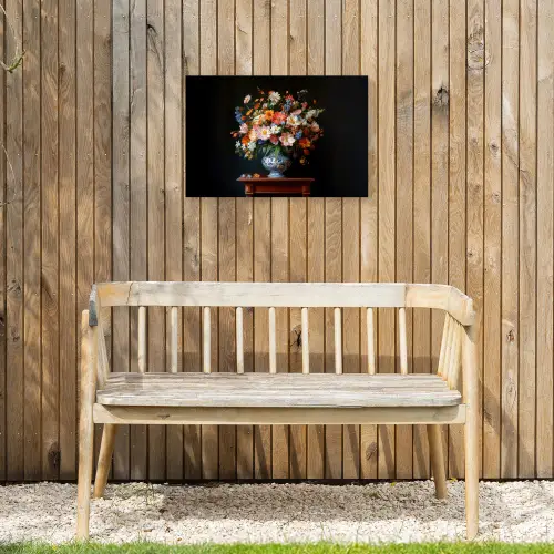 Boeket - Roze - Bloemen - Vaas Tuinposter op houten frame 2 cm dik klein -sfeer4