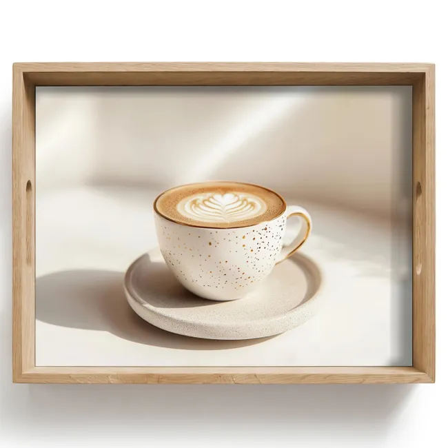 Tray - Cappuccino - Foam - Dish - Beige