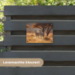Zebra's - Savannelandschap - Gras tuinposter los doek klein -sfeer3