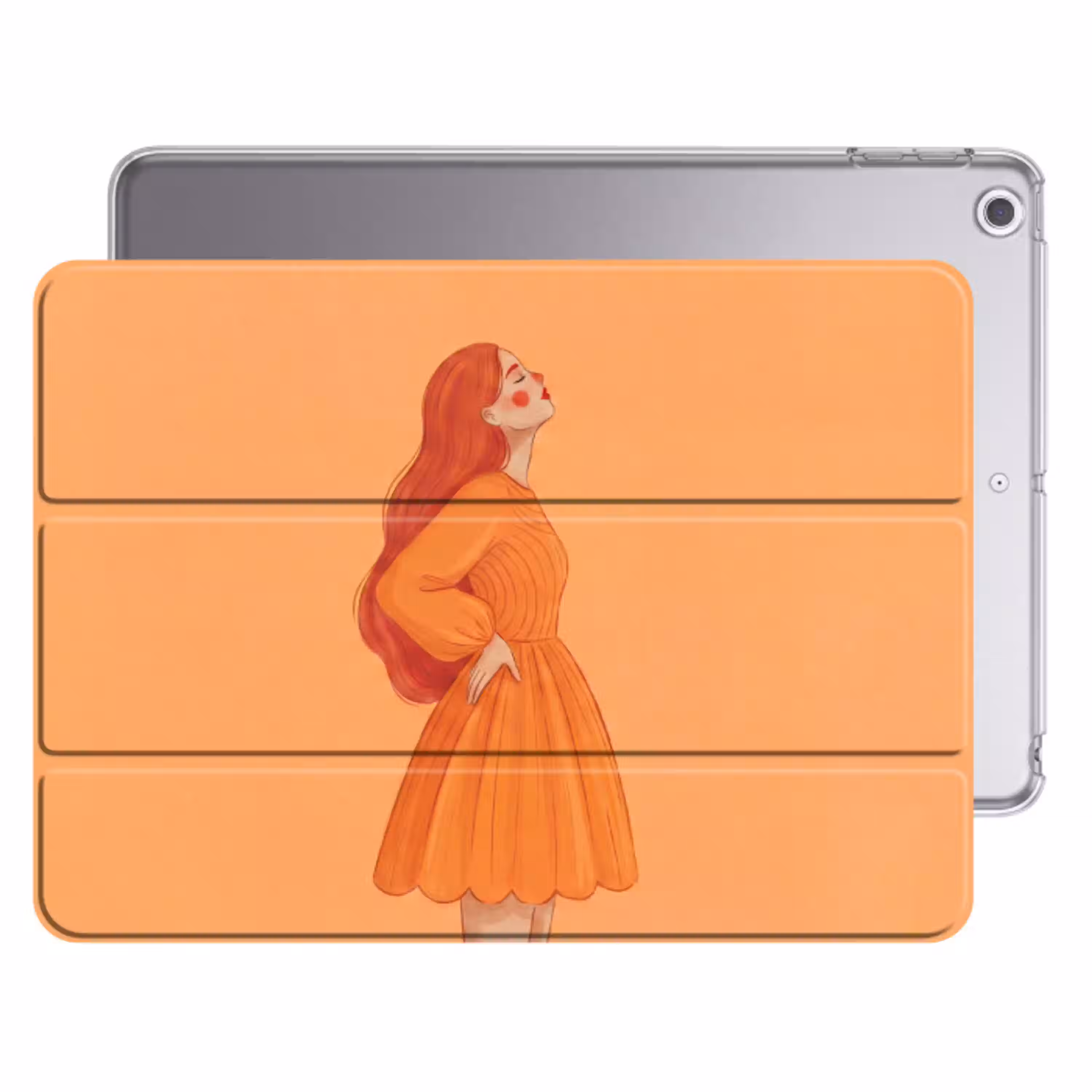 Vrouw - Profiel - Mensen - Modern - Oranje Apple iPad 2017 middel -threedimensional_3d_global