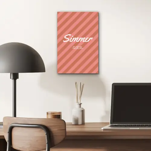 Simmer - Hartjes - Strepen - Roze aluminium wit klein -sfeer5