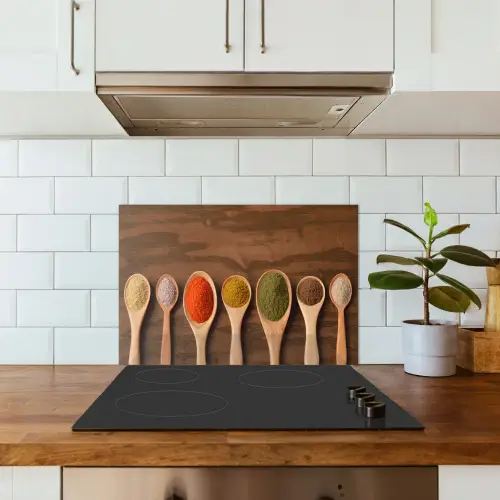 Pollepel - Kruiden - Eten - Specerijen - Tafel keuken achterwand spatscherm klein -sfeer2