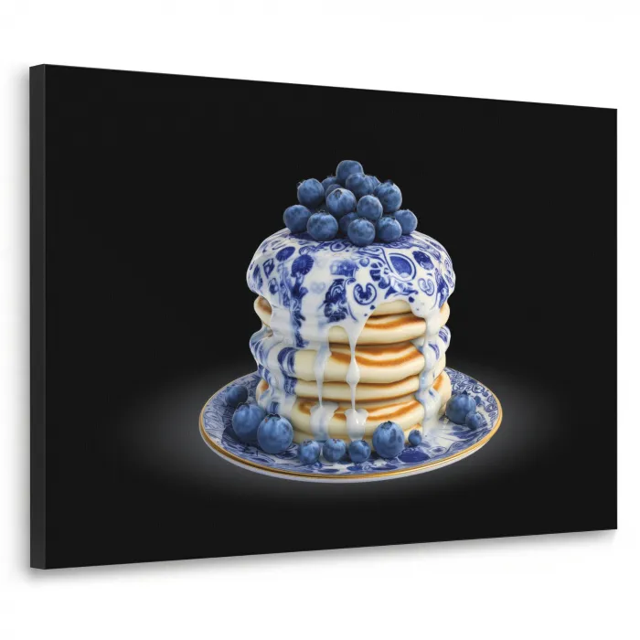 Pannenkoeken - Blauwe Bessen - Bord Textielframe - compleet frame klein -3d