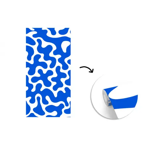 Vormen - Abstract - Blauw - Golven fotobehang vinyl groot -3d