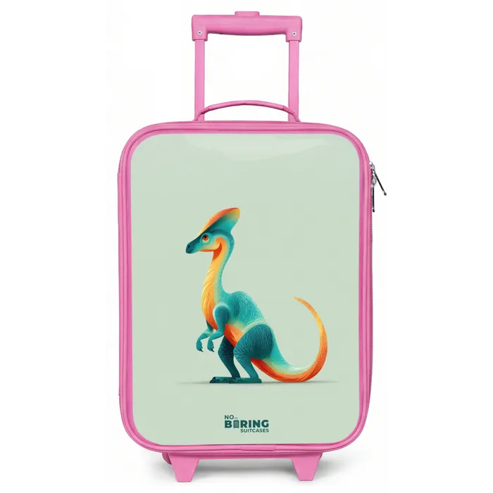 Elegante dino met kam Kinderkoffer - Roze klein -zz3dotto