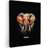 Olifant versierd met kleurrijke spetters canvas 2cm klein -z3d