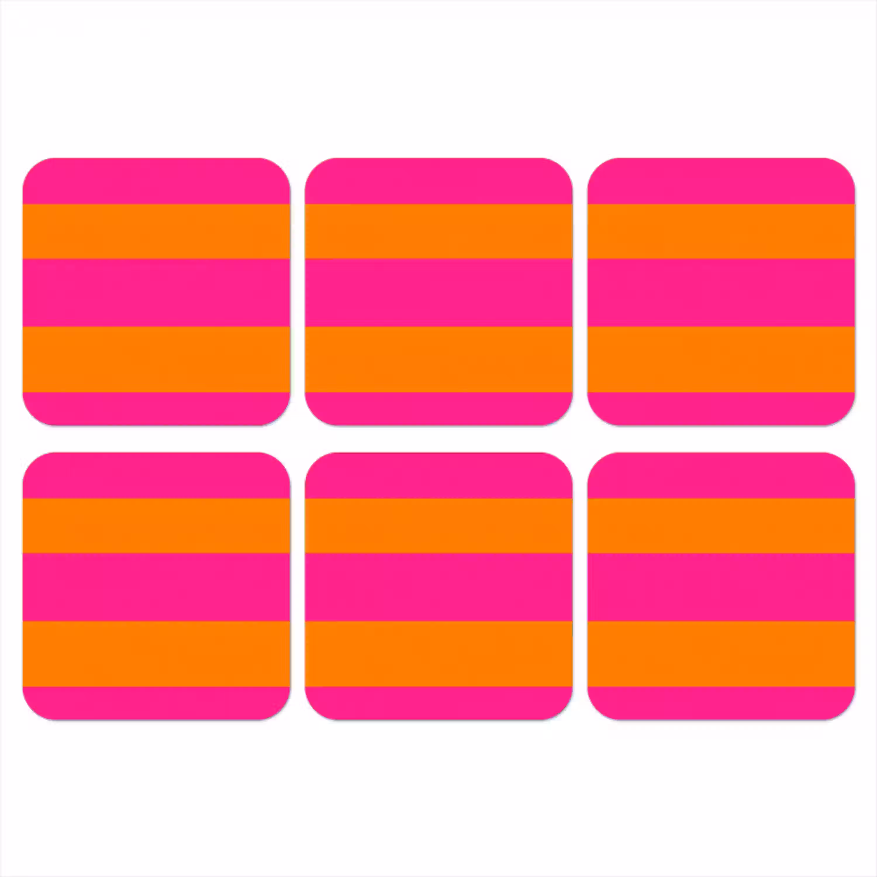 Strepen - Horizontaal - Roze onderzetter kurk middel 366 -3d