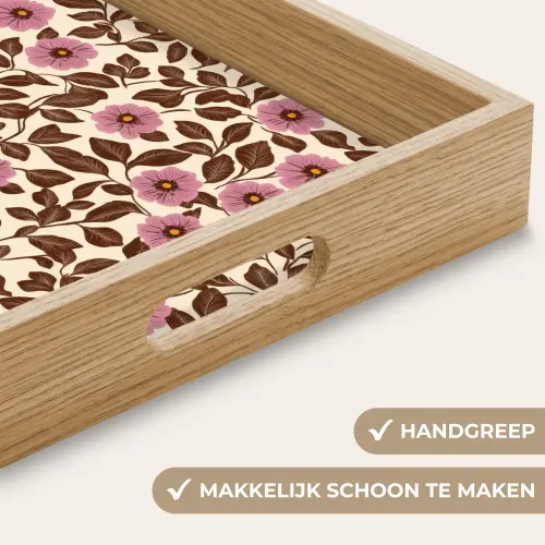 Bloemen - Bladeren - Kleurrijk Dienblad Rechthoek middel 911 -USP_HandgreepNL