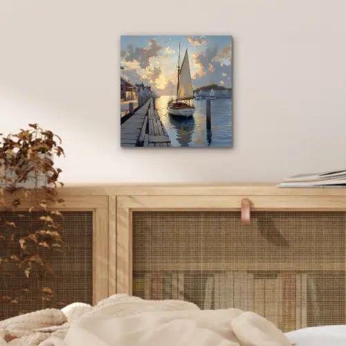 Zeilboot - Zon - Pier - Hout aluminium wit klein -sfeer3
