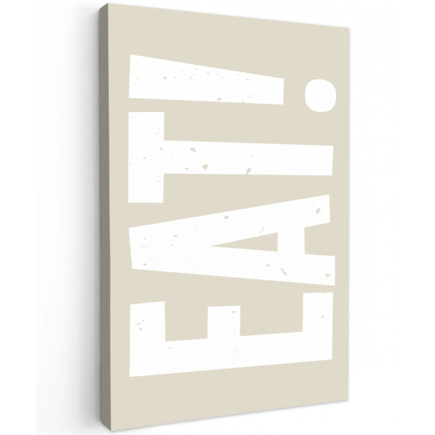 Eten - Decoratie - Beige - Wit Tuinposter op houten frame 2 cm dik klein -3d