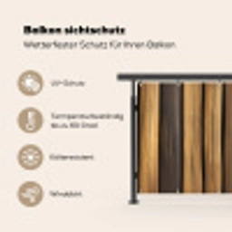 Hout - Planken - Natuurtinten Balkonbeschermer Duitsland klein -specs