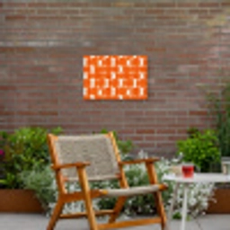 Patroon - Retro - Oranje Tuinposter op houten frame 2 cm dik klein 845 -sfeer3