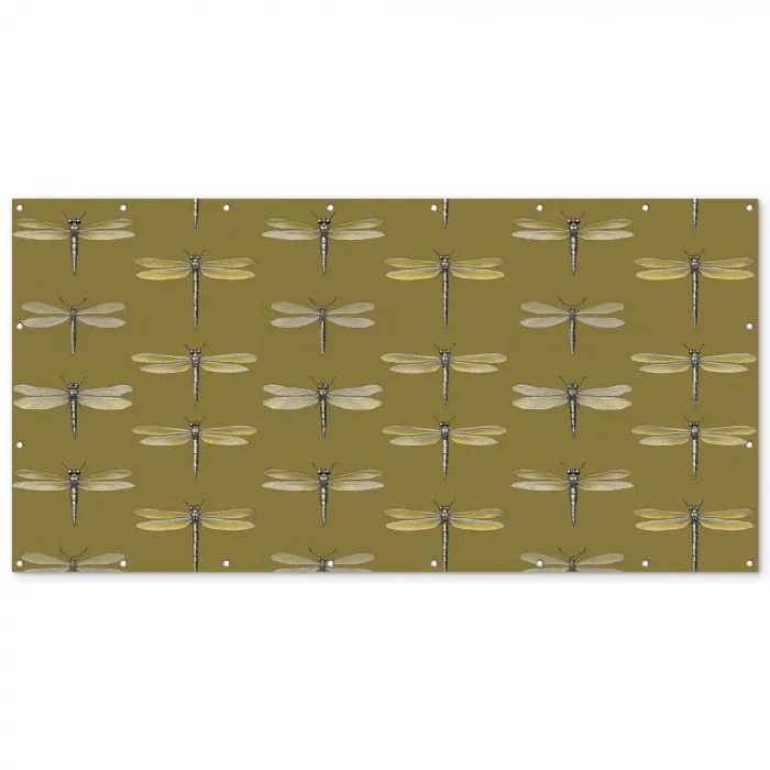 Libellen - Patroon - Groen Balkonbeschermer Duitsland klein 596 -zz_3d