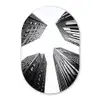 Gebouwen - Lucht - Zwart Wandcirkel Ovaal Forex klein -3d