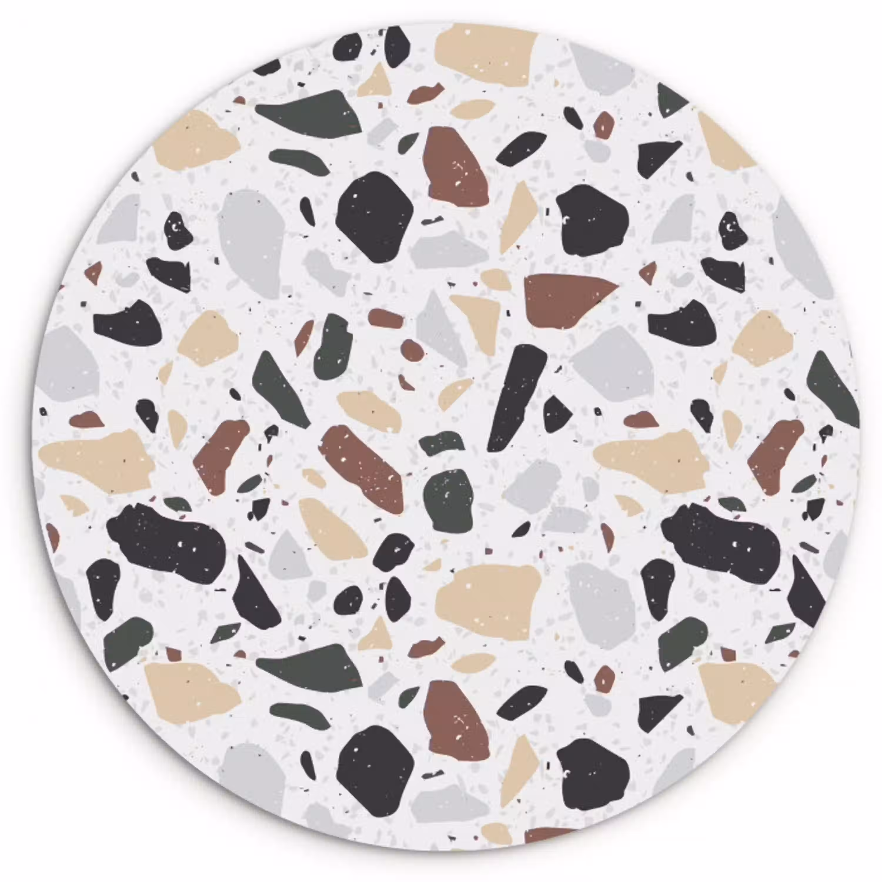 Terrazzo -  Patroon - Kleurrijk - Klei Wandcirkel plexiglas klein 852 -3d