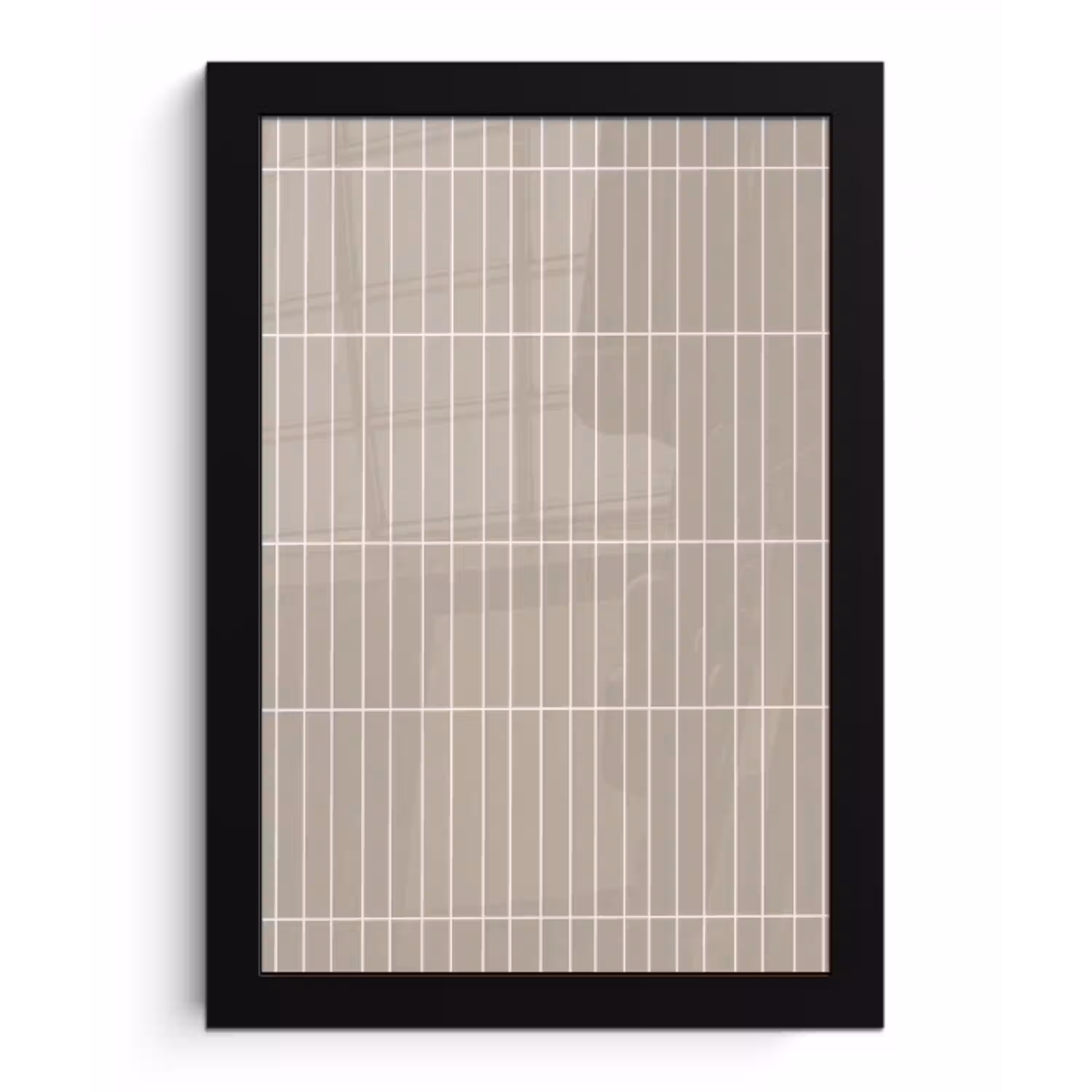 Verticaal - Wandtegel - Licht Beige fotolijst zwart zonder passe partout klein 224 -3d