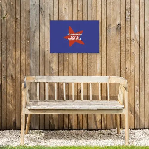 Slow down you're doing fine - Ster - Blauw Tuinposter op houten frame 2 cm dik klein -sfeer4