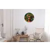 Vrouw - Panterprint - Jungle - Natuur - Luxe Wandcirkel aluminium klein -woonkamer