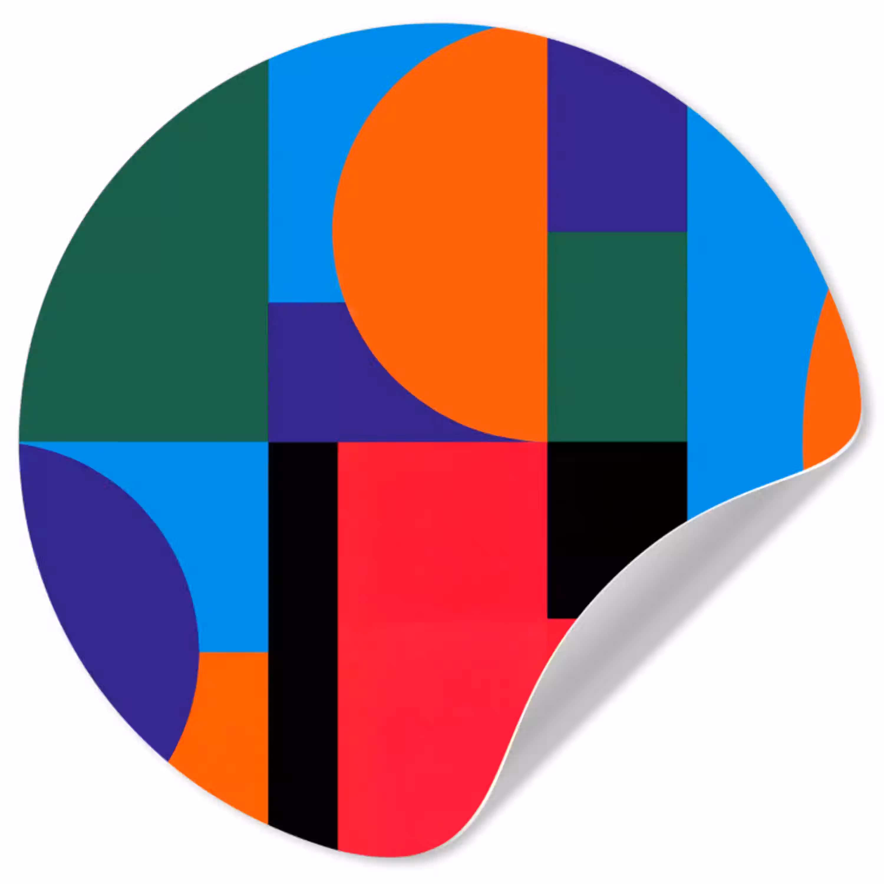 Geometrisch - Abstract - Vormen - Kleurrijk - Modern Wandcirkel behangsticker klein -3d