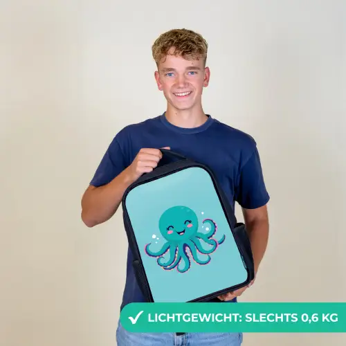 Octopus - Blauw - Gezicht Rugzak - Zwart middel -sfeer7_NL
