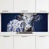 Koe - Delfts - Blauw - Artistiek keuken achterwand 2 middel -3d