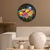 Fruit - Graffiti - Kleurrijk - Sinaasappel - Aardbei - Abstract Akoestische PET Vilt - Rond klein -sfeer1