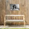 Poedel - Hond - Zwart - Wit - Schattig - Pasta Tuinposter op houten frame 2 cm dik klein -sfeer4