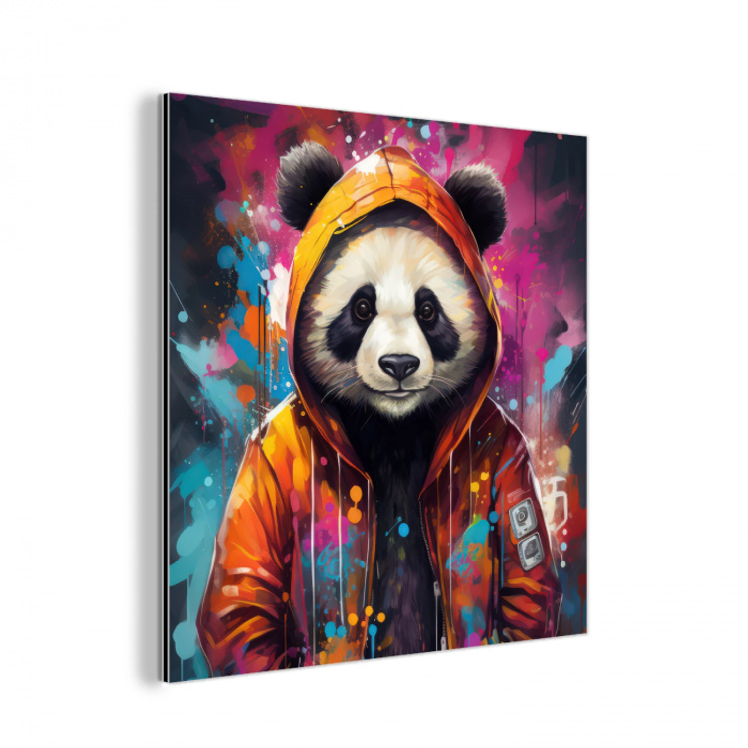 Panda - Jas - Graffiti - Oranje aluminium wit klein -3d
