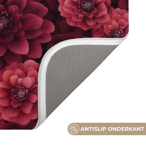 Dahlias - Bloemen - Rood Badmat klein 997 -USP_AntislipNL