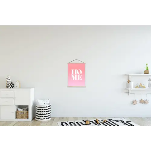 Home - Letters - Groot - Roze textielposter latten blank klein -kinderkamer