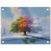 Boom - Seizoenen - Winter - Landschap tuinposter los doek klein -3d