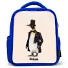 Pinguin in Pak Kinderrugzak - Blauw middel -3d