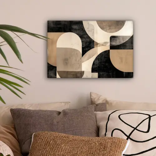Abstract - Vormen - Modern - Beige canvas 2cm klein -sfeer1