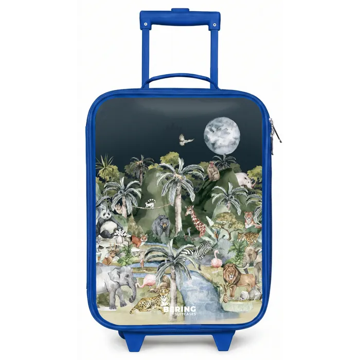 Jungle in de maneschijn Kinderkoffer - Blauw klein -zz3dotto