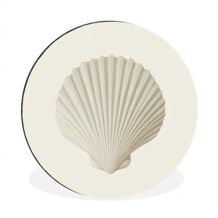 Schelp - Minimalistisch - Wit Wandcirkel aluminium klein -3d