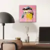Vogel - Roze - Geel - Blauw aluminium wit klein -sfeer5
